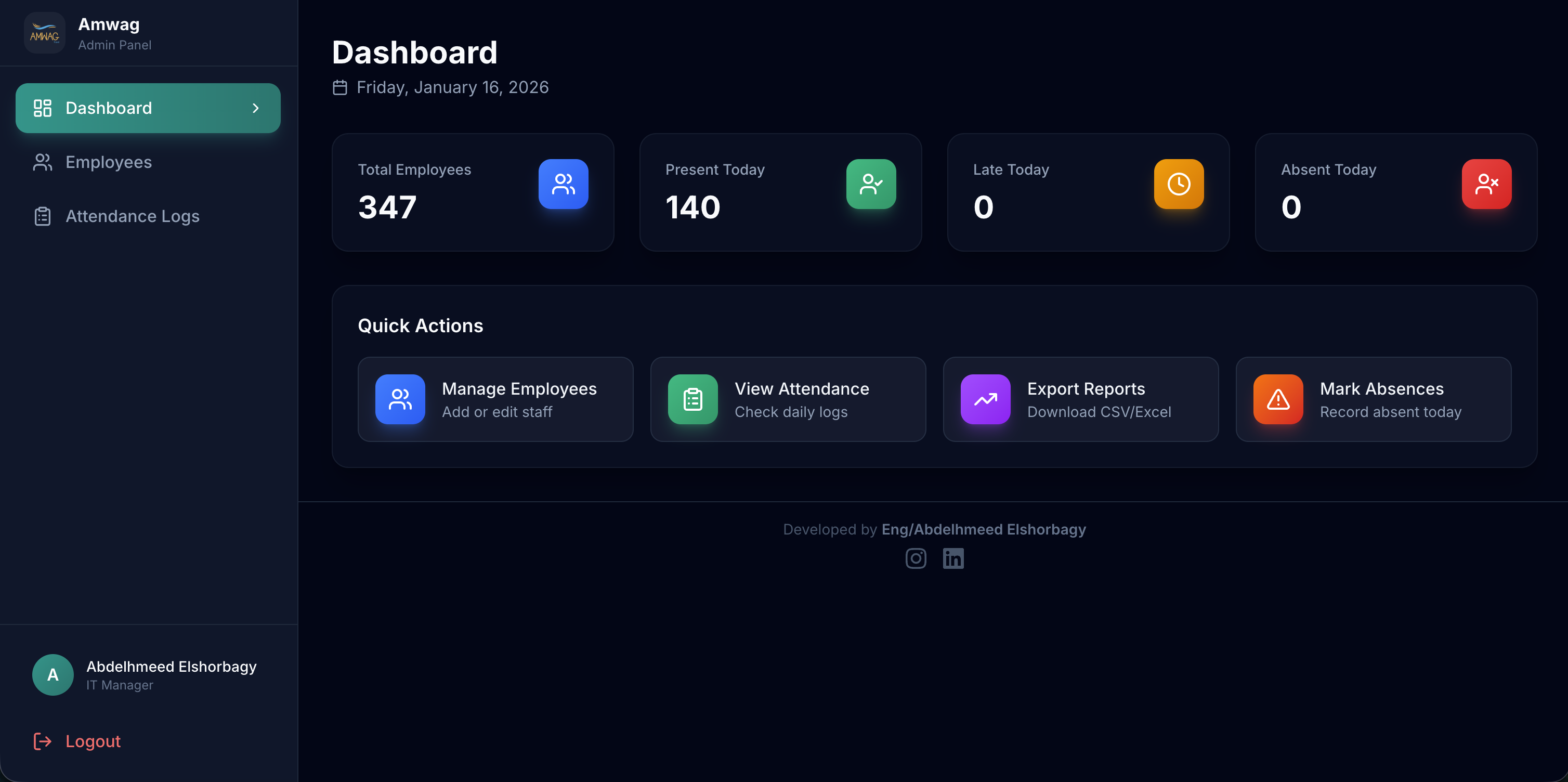 Amwag Attendance Screenshot 2